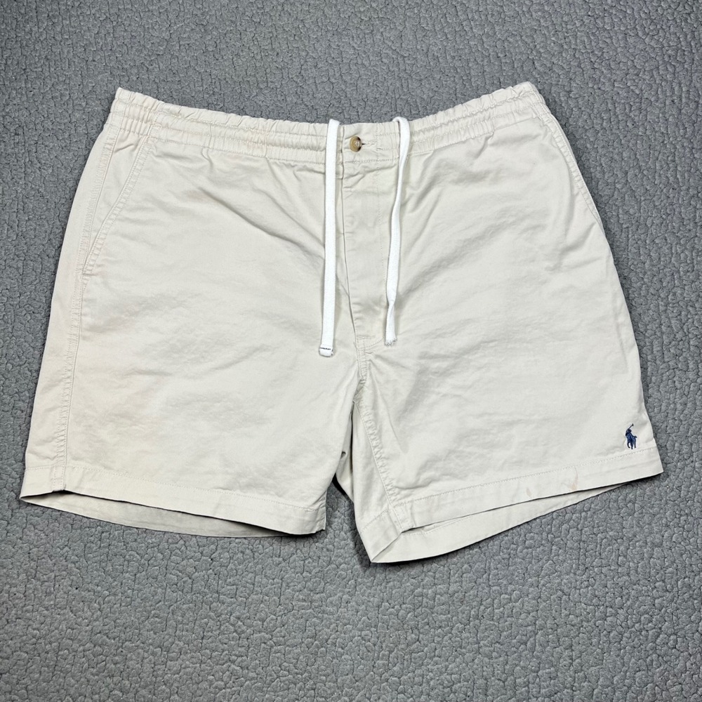 Polo Ralph Lauren Shorts Mens XL Classic Fit 6" Drawstring Chino Khaki Preppy